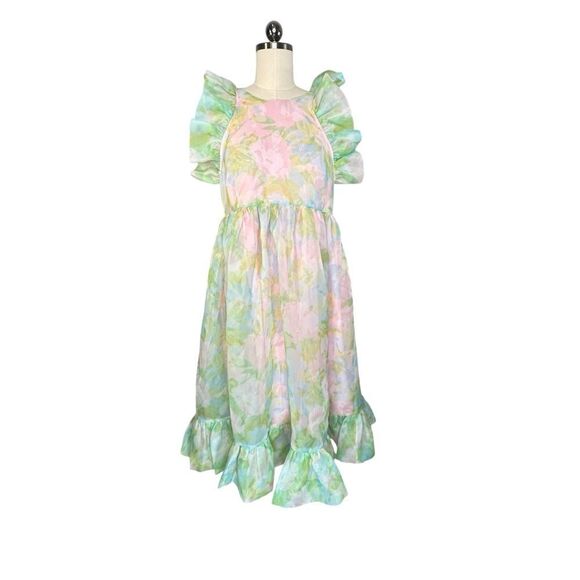 Selkie Maison Amory Ruffle Romance Ruffle Midi Dress| M - Picture 3 of 11